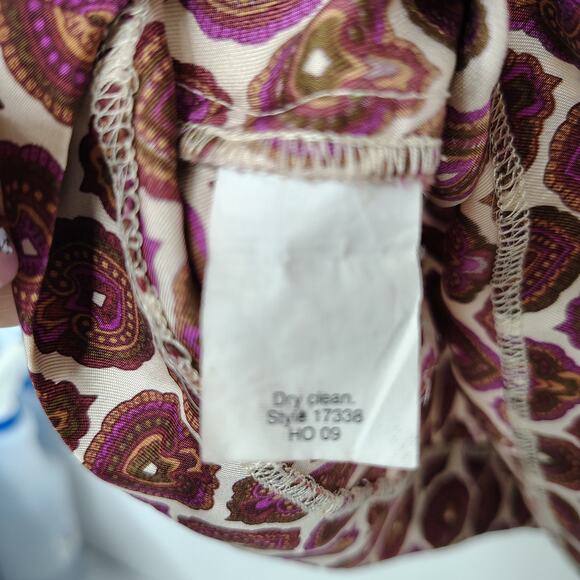 J.Crew‎ 100% Silk Sleeveless Ruffle Blouse Size 0 Geometric Paisley Print - Picture 8 of 11